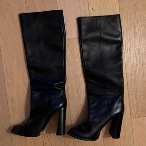 Calvin Klein collection size 38.5 black leather boots
